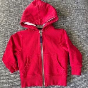 ❤️ Hanna Andersson Kids Red Hoodie Size 80 Zipper Cozy & Comfy